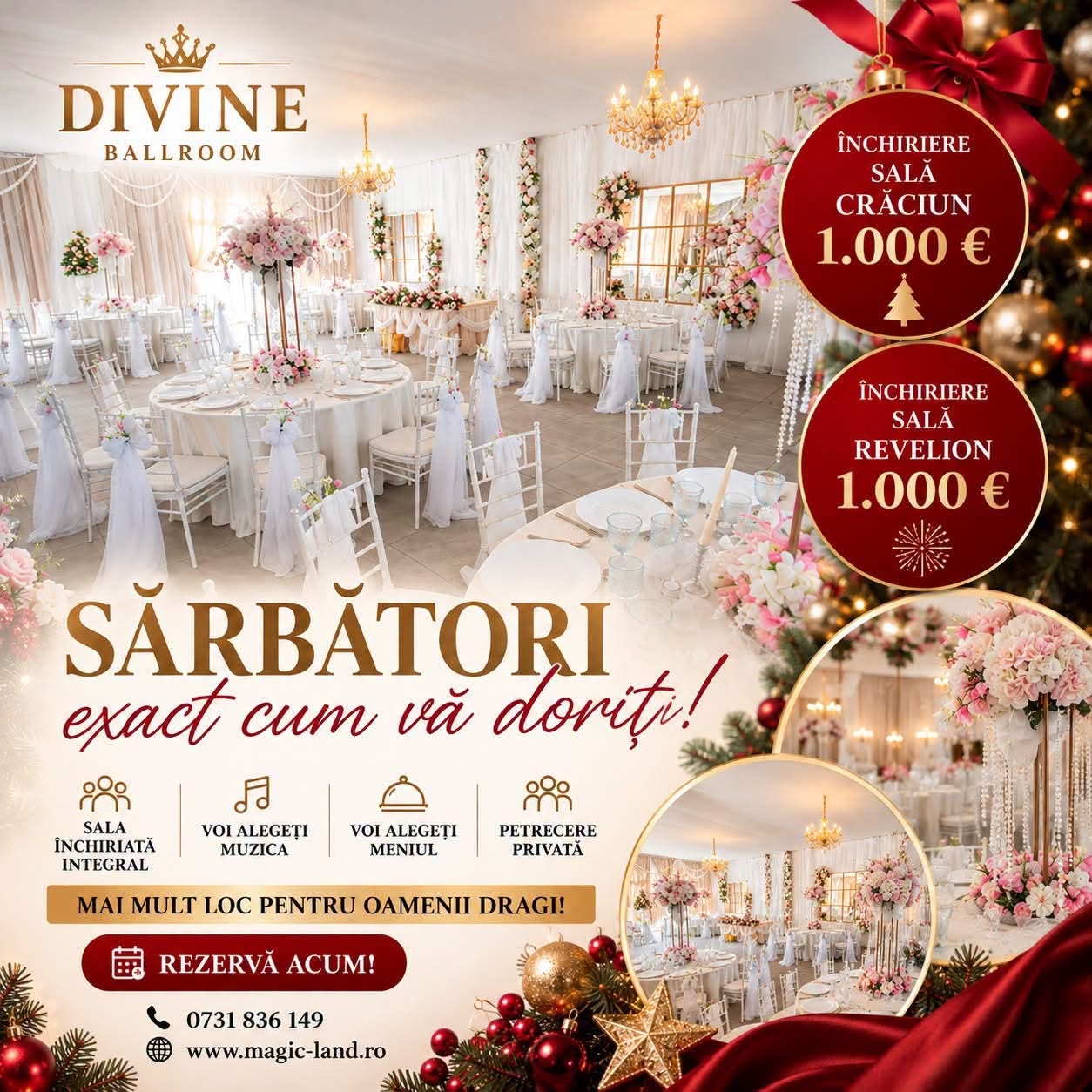 Oferta Revelion Local Craiova Divine Ballroom se inchiriaza